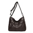 thumbnail image 2 of Bolsa bandolera Likrtyny de PU lavado Para mujer marrón oscuro, 2 of 6