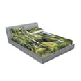 thumbnail image 2 of Ambesonne Nature Fitted Sheet & Pillow Sham Set, House in Forest, Full, Green, 2 of 2
