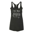 thumbnail image 2 of Wild Bobby I'm Only Talking to Jesus Today Inspirational/Christian Women Tri-Blend Racerback Tank Top, Vintage Black, Small, 2 of 6