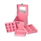 thumbnail image 4 of Caja de almacenamiento de joyas de terciopelo portátil, expositor de anillos, estuche organizador Rosado, 4 of 7
