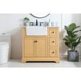 thumbnail image 3 of Elegant Decor Franklin 36" Single Bathroom Vanity with Backsplash - Natural Wood, 3 of 15