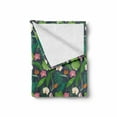 thumbnail image 2 of Orchids Soft Flannel Fleece Throw Blanket, Exotic Island Monstera Banana Areca Palm Leaves Jungle Hawaiian Paradise Blossom, Cozy Plush for Indoor and Outdoor Use, 50" x 70", Multicolor, by Ambesonne, 2 of 6
