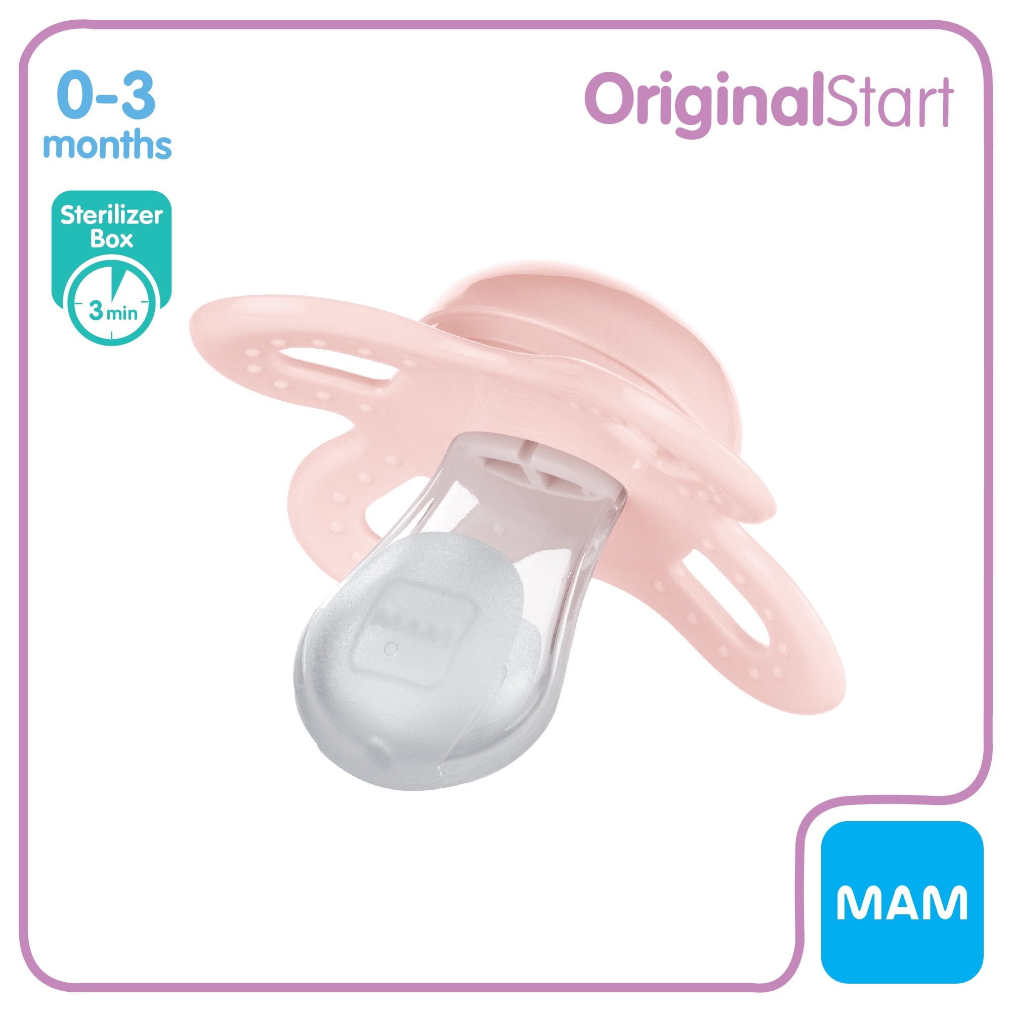 micママ MAM Start Matte Newborn Pacifier 0-3 Months Girl 2 Pack with