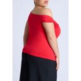 thumbnail image 2 of ELOQUII Women's Plus Size Asym Twist Sleeve Top, 2 of 3