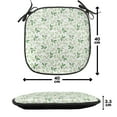 thumbnail image 4 of Leaf Chair Seating Cushion, Ivy Patterns with Tiny Green Leaves Branches Creme Contemporary Illustration, Soft Seat Pads for Office with Anti-slip Backing, 16"x16", Green Brown, by Ambesonne, 4 of 6