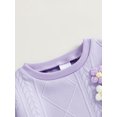 thumbnail image 4 of Baby Girl 2Pcs Fall Outfits Long Sleeve 3D Flower Split Tops + Pants Set Toddler Clothes, 4 of 5