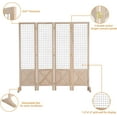 thumbnail image 4 of VINGLI Room Divider Freestanding Gridwall, 4 Panel Folding Display Board Organizer with Base Feet, Decorative Wooden Frame Wire Grid Screens for Craft Shows Events Retail, 4 of 7