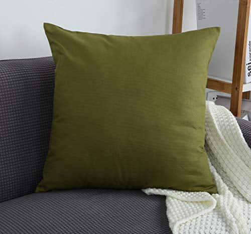 Throw Pillow Cover Lumbar Pillow Cover Indoor/Outdoor Pillowcase - 12 x 20, Apple Green TangDepot Heavy Lined Linen Cushion Cover