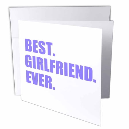 3dRose, Purple Best Girlfriend Ever text - anniversary valentines day gift, 1 Greeting Card with envelope