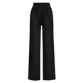 thumbnail image 6 of Khunlpohl Straight Legs Long Pants for Womens Drawstring Elastic High Waist Pant Lounge Loose Lightweight Trousers with Pockets, 6 of 6