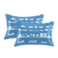thumbnail image 2 of Cityscape Icons Pattern Satin Pillowcase 20''x30'' Double-Sided Print Soft Wrinkle Resistant, 2 of 9