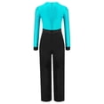 thumbnail image 2 of YiZYiF Kids Boys Long Sleeve Rhinestones Latin Dance Jumpsuit Figure Skating Leotard Dancewear Blue Green 6, 2 of 5