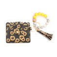thumbnail image 2 of Women Keychain Bag with Tassel Wallet Fashion Key Chain Snap Button Card Holder Bangle Bracelet Keyring Pendant Accessory Sunflowers, 2 of 7