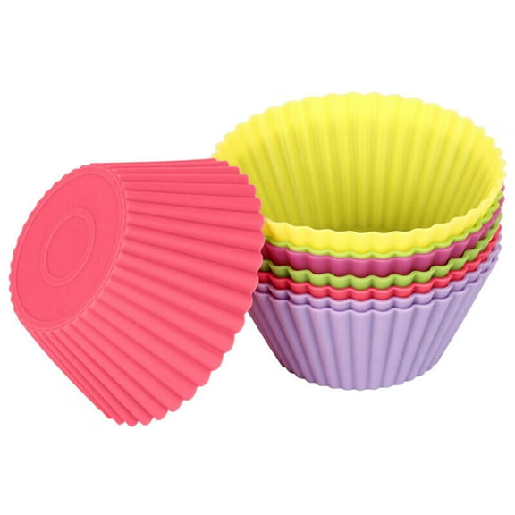 ACDANC 8 Pcs Silicone Muffin Cups,7cm Non-Stick Reusable Cupcake Liners,Food-Grade Heat-Resistant Baking Molds,Perfect for Oven & Air Fryer
