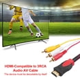 thumbnail image 1 of Convertidor de adaptador de cable de audio AV compatible con HDMI a 3RCA para TV Box, 1 of 5