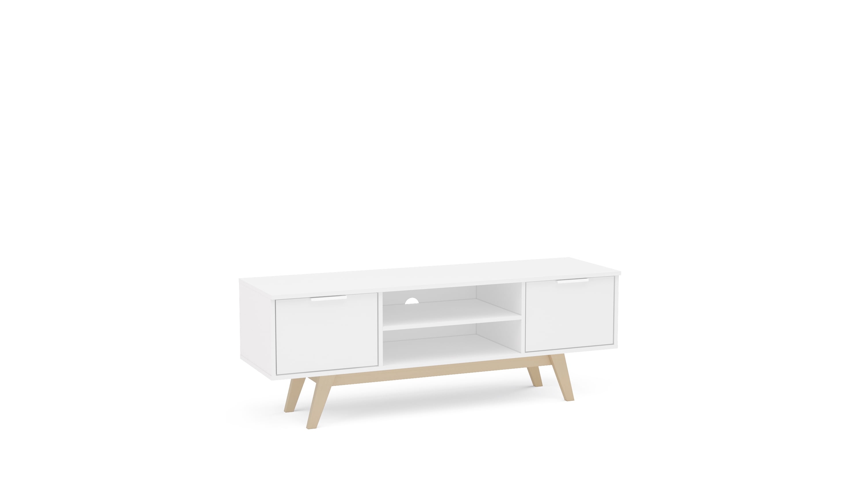 Polifurniture Shard 53 Inch TV Stand White And Oak Walmart