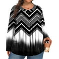 thumbnail image 2 of TQWQT Plus Size Womens Tops Fall 4x Womens Top V Neck Long Sleeve Tees Ethnic Floral Print Dressy Casual Tunics Women Loose Fit Clothes Black 2XL, 2 of 5