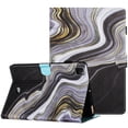 thumbnail image 6 of Case for iPad Pro 11" 2022/2021/2020/2018/Air 4/Air 5, Marble Pattern PU Leather Case with Pencil Holder & Card Slots, Multi-Angle Viewing Stand with Auto Sleep / Wake - Black/Gold, 6 of 9