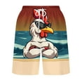 thumbnail image 4 of ZCFZJW Mens Beach Swim Trunks Lightweight Casual 3D Chicken Novelty Print Drawstring Elastic Waist Hawaiian Shorts Quick Dry Bathing Suit Short Pants with Pockets Multicolor#05 XXXXXL, 4 of 5