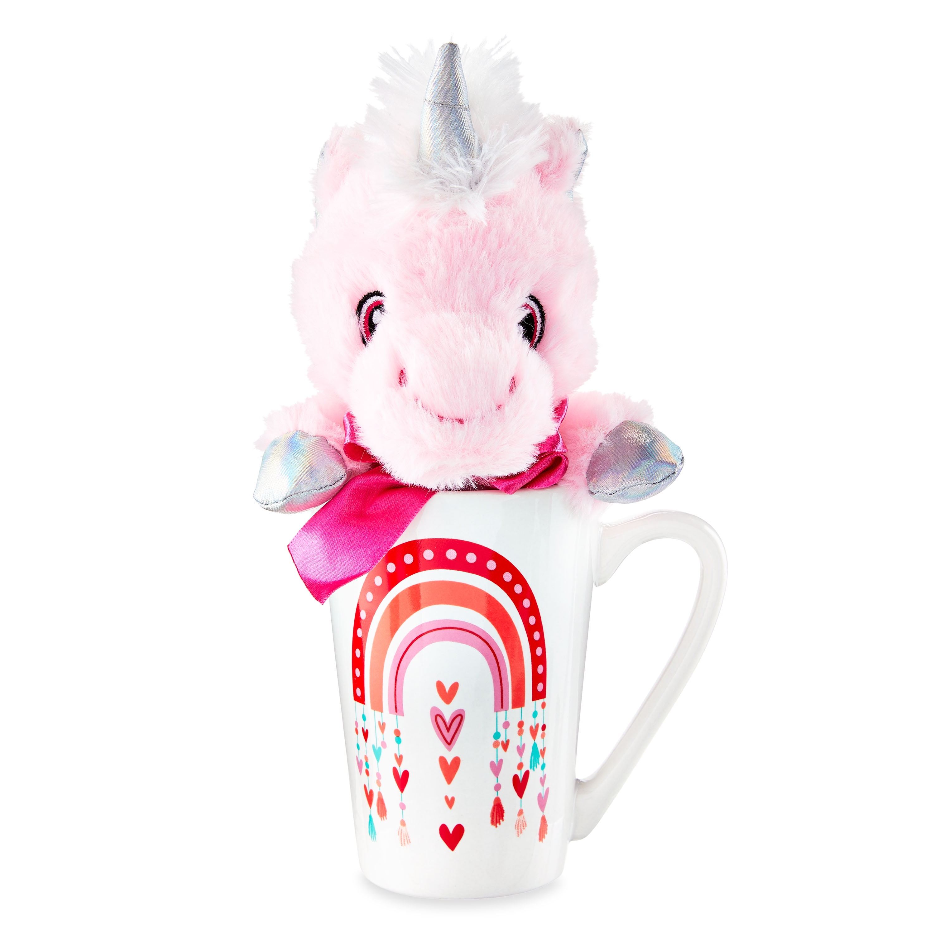 Way to Celebrate! Valentine's Day Plush Toy in Latte Mug, Unicorn