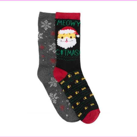 

Free Press Holiday Novelty Socks - Pack of 2 MEOWY XMAS MULTI