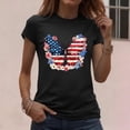 thumbnail image 6 of Zynoxe Women's T-Shirts Fourth of July Patriotic Graphic Tees for Women Casual Summer Crew Neck Short Sleeve Going Out Tops (#02 Black,2XL), 6 of 7
