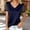 Navy, variant on Women Shirts Solid Mesh Rhinestone Draped Neckline Puff Short Sleeve T Shirt Elegant Casual Blouse Top for Women Daily Wear, Size XXL