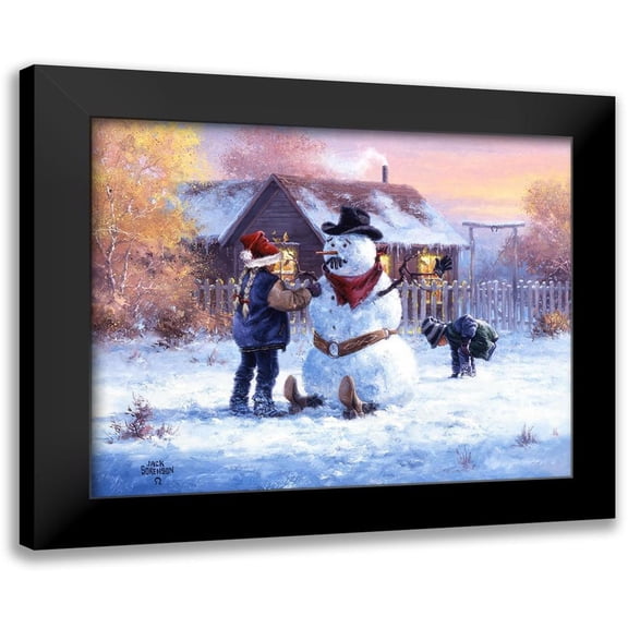 Sorenson, Jack 14x12 Black Modern Framed Museum Art Print Titled - Gonna Be in Trouble