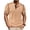 Camel, variant on Men's Waffle Knit Henley Shirt Short Sleeve Button Neck Casual T-Shirt Soft & Lightweight For Summer Daily Wear Basic Tops,Camel,XXXL