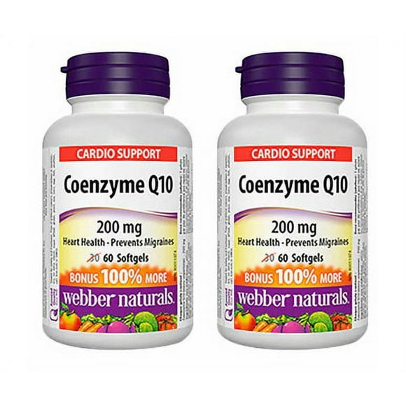 Webber Naturals CoQ10 Gélules 200mg - 120 Numération (2 x 60) Santé Cardiaque