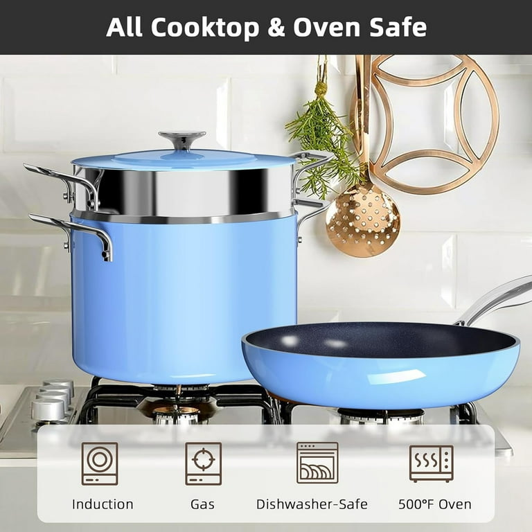 Nuwave Lux Pots and Pans Set Ultra Nonstick, Healthy G10 Duralon