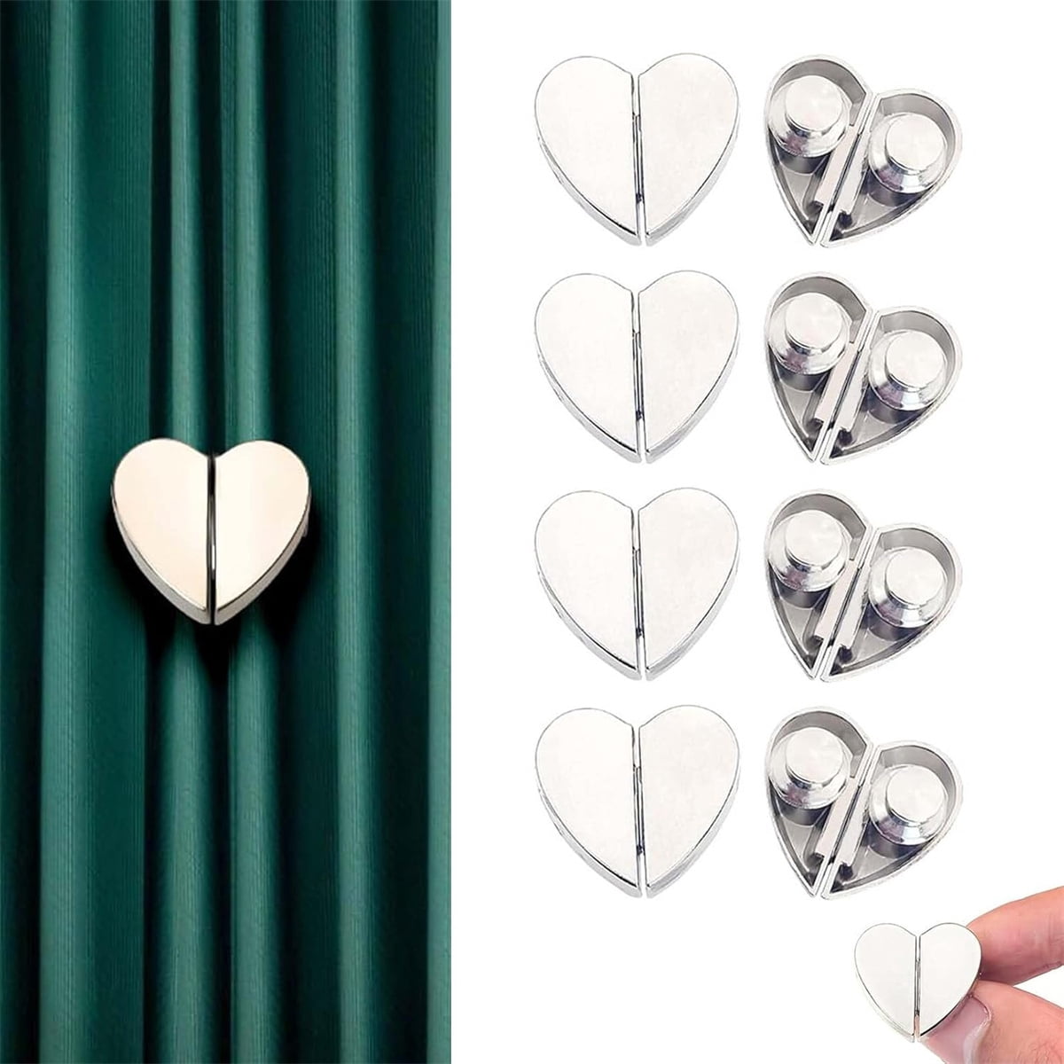 20 Pairs Magnetic Curtain Clips - Strong Hold For Total Blackout & Privacy, No Tools Needed