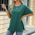 thumbnail image 6 of Njoeus Shirt for Women, Shirts for Women Womens Shirts Summer Short Sleeve Tunic Tops for Women Basic T Shirt Loose Fitted Casual Blouses S-XXL, 6 of 7