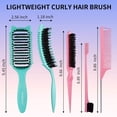 thumbnail image 2 of 2 Pack Curly Defining & Detangling Brush - With Boar Bristle & 3 Styling Comb Tools – Shine to Shape & Define Natural Curl Waves & Coils - Vented Anti-Frizz Wet or Dry Hair for Women Men Kids, 2 of 4