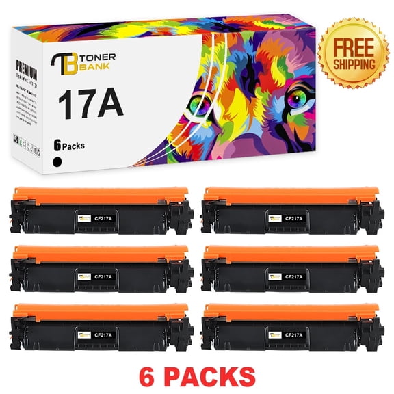 Toner Bank 6-Pack Compatible Toner Cartridge Replacement for CF217A LaserJet Pro M102w M102a Pro MFP M130nw M130fw M130fn M130a Black