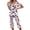 White, variant on 4th of July Womena Pajama Sets Patriotic Flag Flower Heart Print Nightwears Short Sleeve Top and Capri Pants Independence Day Pajama Set