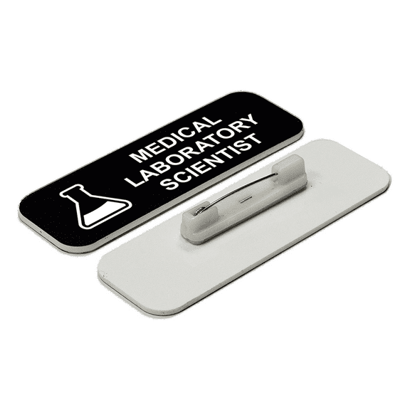 Medical laboratory scientist 1 x 3" Name Tag/Badge, Black, (3 Pack)