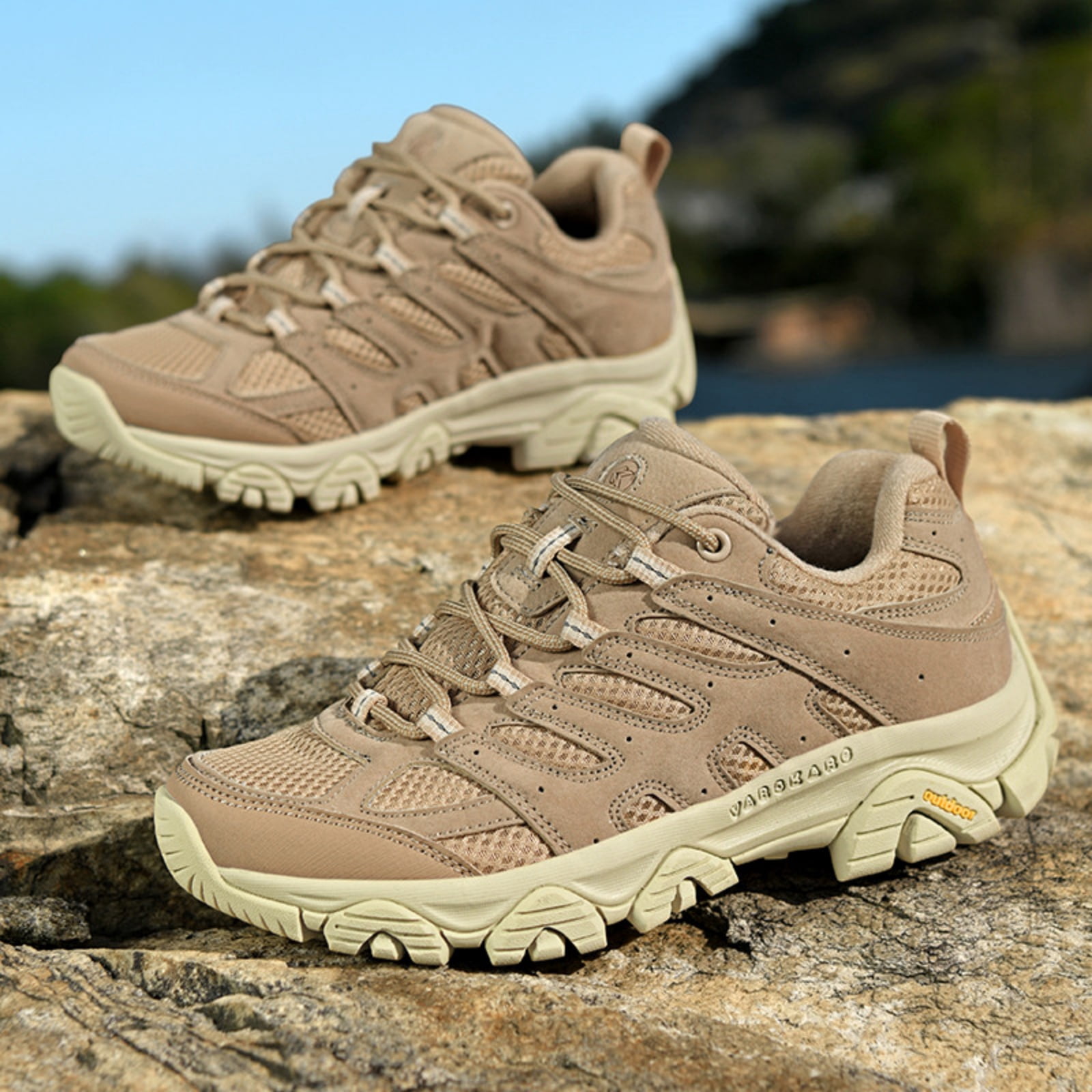 LASUDRAA Men's and Women's Hiking Shoes Comfortable Anti Slip Low Cut Outdoor Walking Work Couple Sneakers