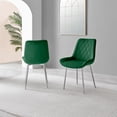 thumbnail image 3 of Furniturebox UK Pesaro Modern Adult Velvet Green Dining Side Chairs, Set of 2, 3 of 6