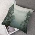 thumbnail image 7 of nygtbtfer  Forest Throw Pillow Cushion Cover, Panorama of a Valley and Mystic Forest of Pine Trees Natureme, Decorative Square Accent Pillow Case, Green Eggshell White, 7 of 7