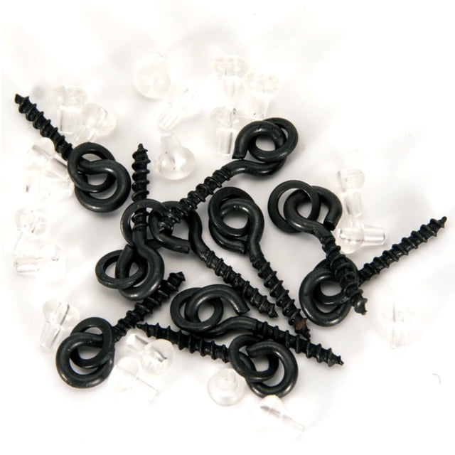 Gancho Stop Naiovety Tornillos de cebo de cobre con anillos ovalados Kit Terminal de pesca Accesorios Blanco