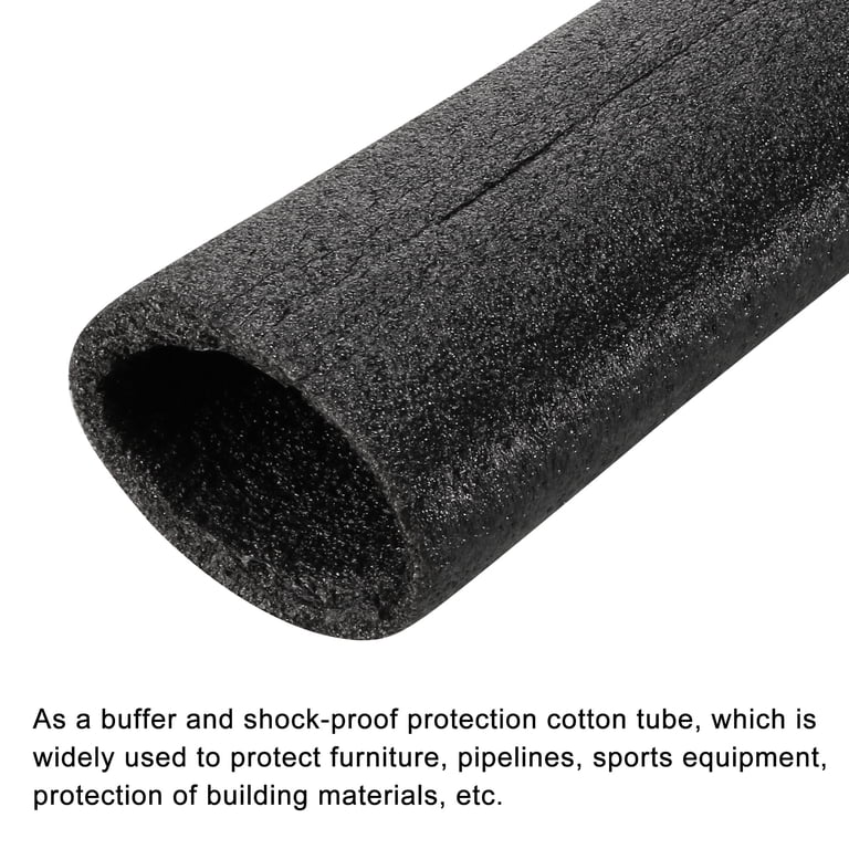 Uxcell Pipe Insulation Foam Tubing – 18mm ID X 30mm OD X 495mm Length, 6mm Wall, Rubber, Anti-Skid, Heat Preservation, Black (2Pcs)