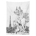 thumbnail image 3 of Ambesonne Antique Tablecloth Rectangular Table Cover, France, 60"x84", Black White, 3 of 4