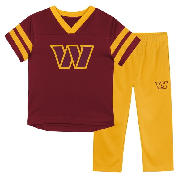 Toddler Outerstuff Burgundy/Gold Washington Commanders Red Zone V-Neck T-Shirt & Pants Set