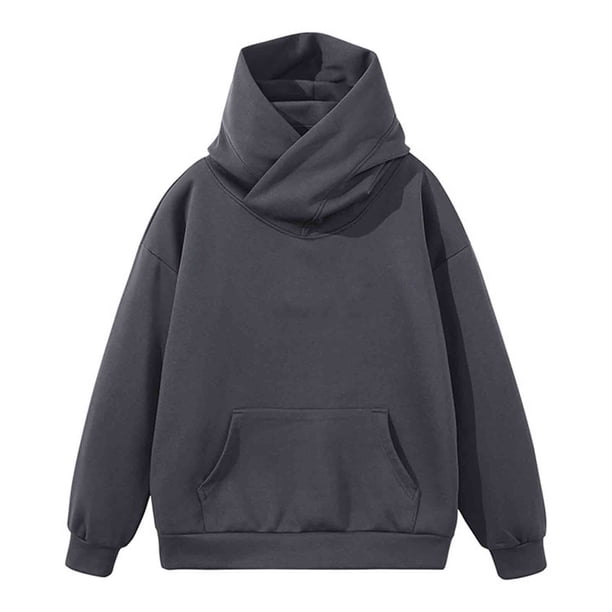 Sudadera con capucha unisex para hombre y mujer, de color liso, informal, con bolsillo, de manga larga, de poliéster