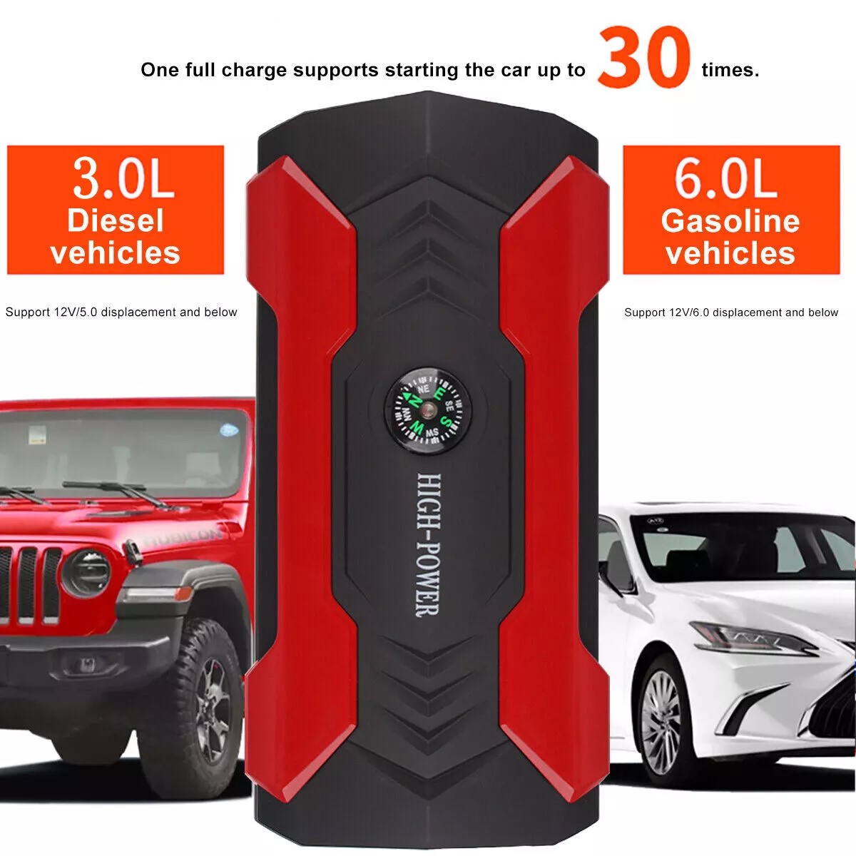 Car Jump Starter Booster Jumper Box Power Bank Battery Charger Portable 99800mAh