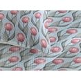 thumbnail image 3 of Ambesonne Tulips Quilted Bedspread Set 3 Pcs, Vintage Symmetric Flowers, Queen, Dimgray Pastel Pink, 3 of 4
