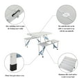 thumbnail image 3 of One Piece Portable Picnic Table Set Made of Aluminum Alloy, Expanded Portable Folding Table and Chair, Outdoor Folding Camping Table and 2 Stools, Folding Picnic Table Bench Set, Silver, 3 of 7