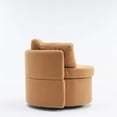 thumbnail image 5 of Tabaray Round Swivel Chair, Modern Teddy Fabric Swivel Chair with Storage and Back Cushion, Foam Filled, 3 Throw Pillows for Living Room, Bedroom, Reading Room, Nursery, 5 of 8