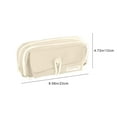 thumbnail image 3 of Tuphregyow Succinct Canvas 3-Layer Student Pencil Case - Large Capacity, Button Closure Stationery Bag with High Visual Appeal Beige, 3 of 7